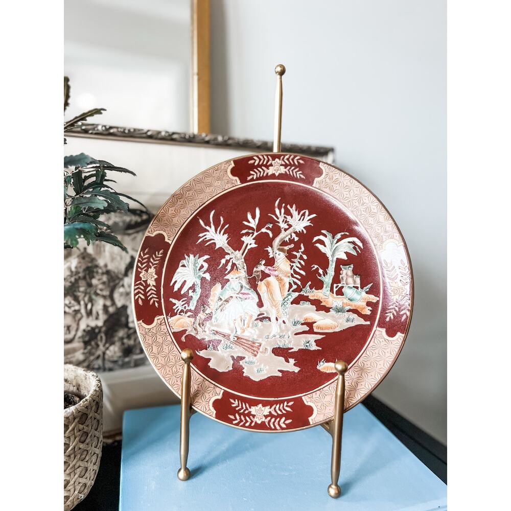 Andrea by Sadek Chinese Plates – Garden Scene with Monkeys – Set of‎ 2 (10”)